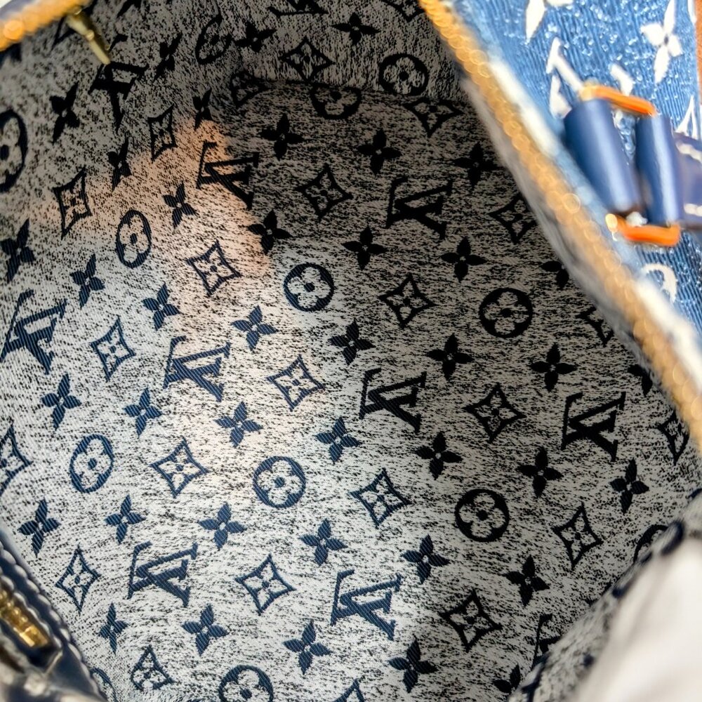 Louis Vuitton Denim Jacquard Monogram Speedy Bandoulière 25 - Picture 8 of 16